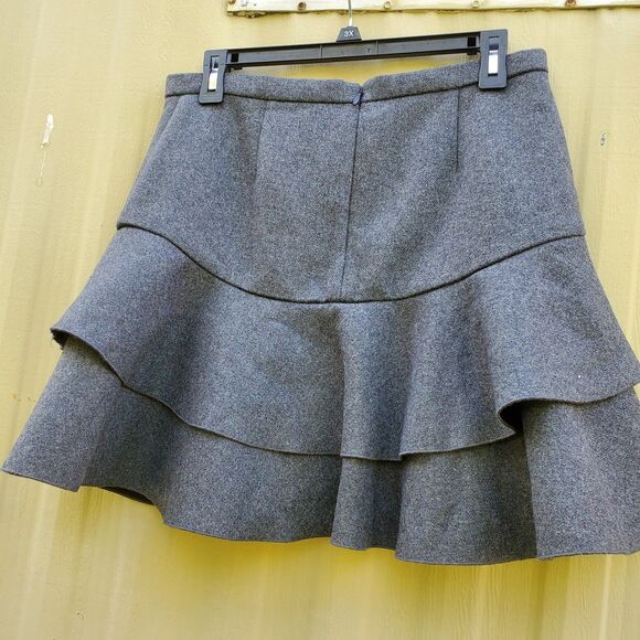J.Crew Mini Skirt Ruffle/Layered Wool Blend/Double Fabric Heavyweight Size 4 - Picture 4 of 7